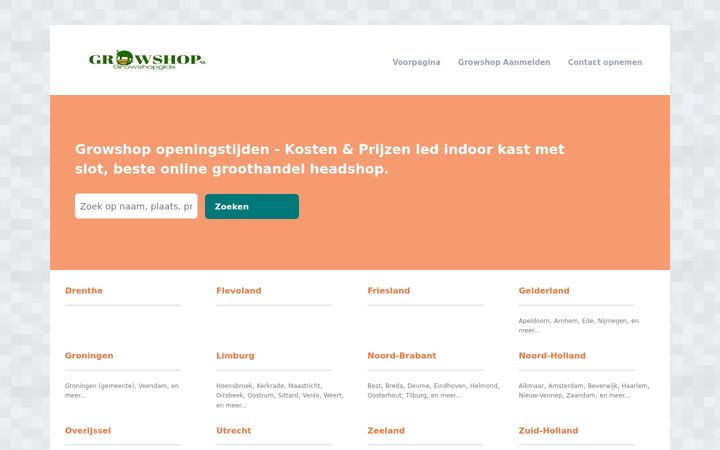 Screenshot of growshopgids.nl