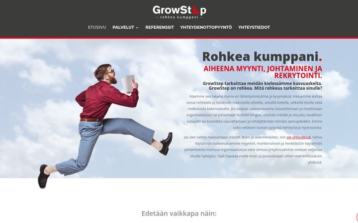 Screenshot of growstep.fi