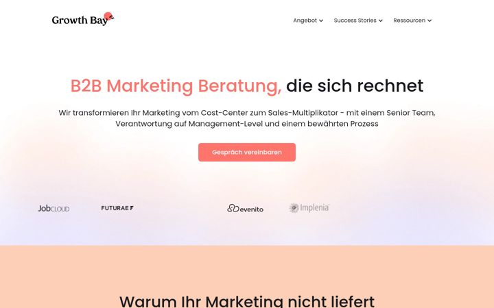 Ekraanipilt saidist growthbay.ch