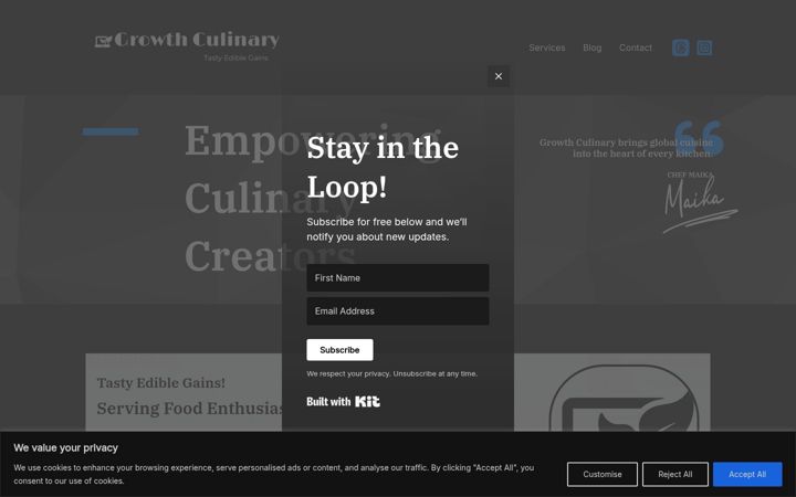 Screenshot of growthculinary.com