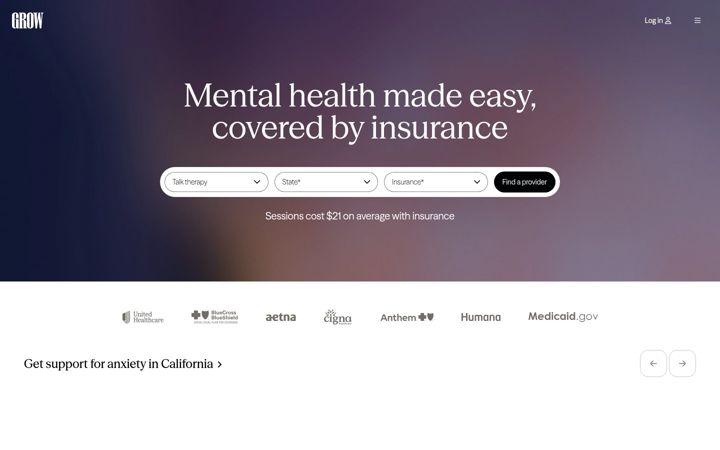 Képernyőkép: growtherapy.com