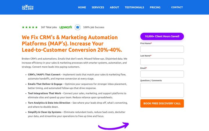 Screenshot von growthgeyser.com