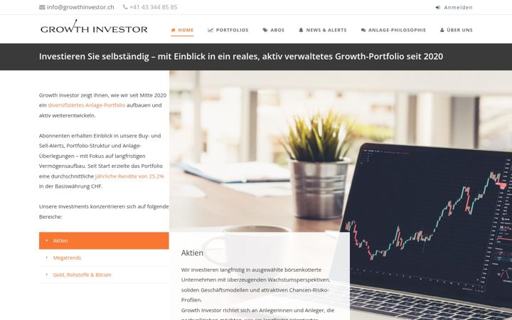 Screenshot of growthinvestor.ch