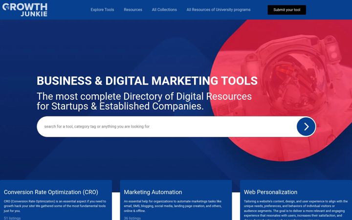 Screenshot of growthjunkie.com