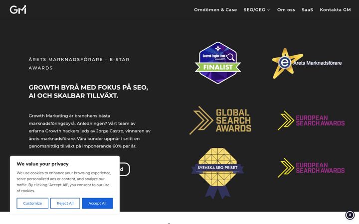 Screenshot of growthmarketing.se