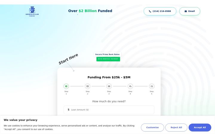 Screenshot of growthpillarfunding.com
