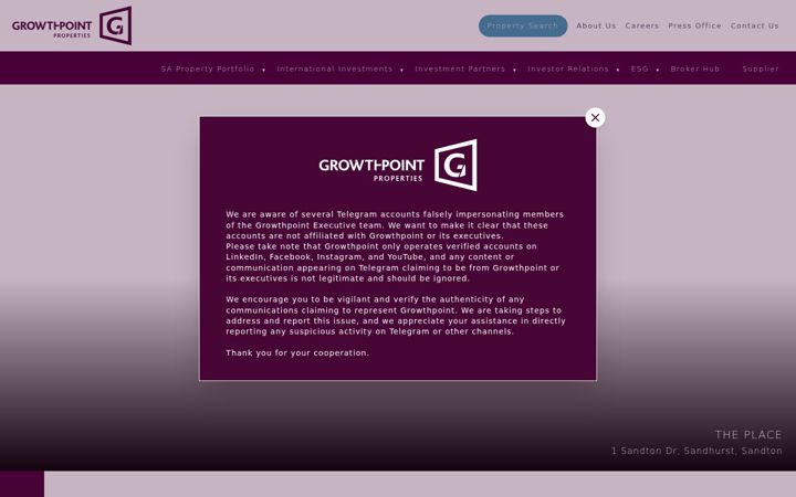 Screenshot of growthpoint.co.za