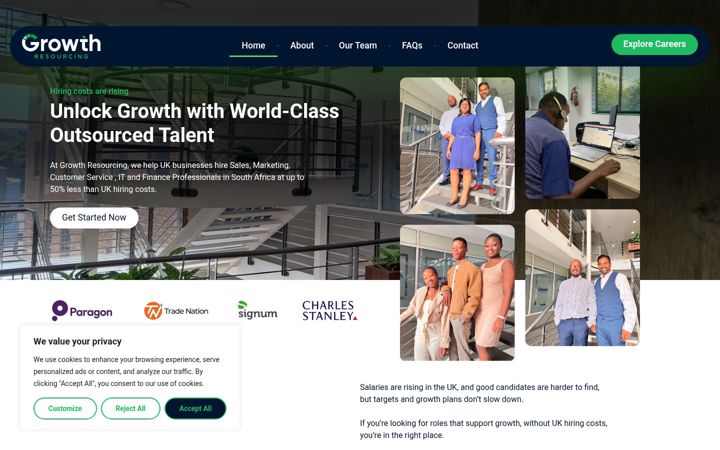 Screenshot of growthresourcing.co.uk
