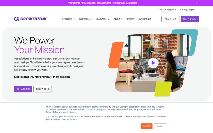 Screenshot of growthzone.com