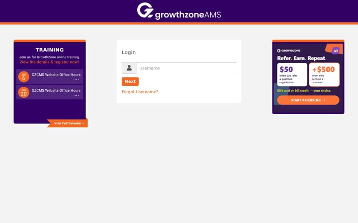 Screenshot of growthzoneapp.com