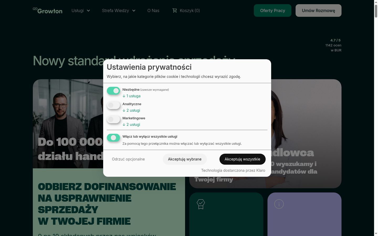 Sutikimo reklamjuostės, rodytos prieš bet kokią sąveiką, ekrano kopija