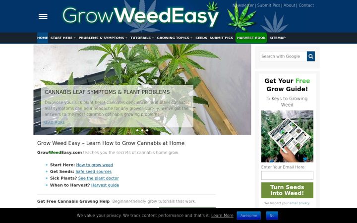 Screenshot of growweedeasy.com