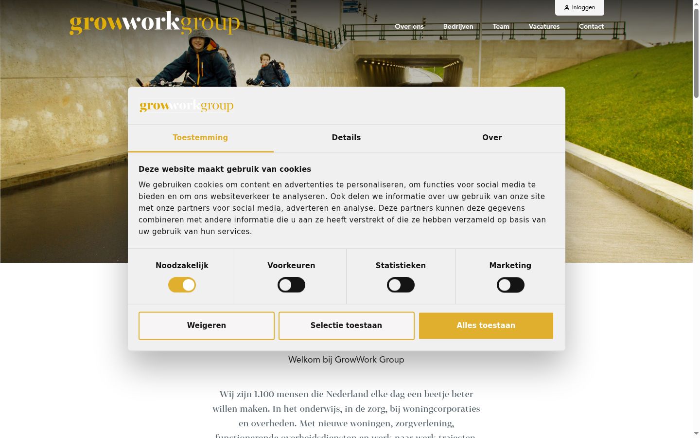 Screenshot del banner di consenso mostrato prima di qualsiasi interazione