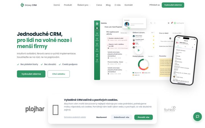 Screenshot of growycrm.cz