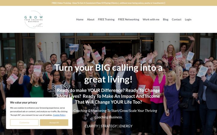 Screenshot of growyourcoachingbusiness.co.uk