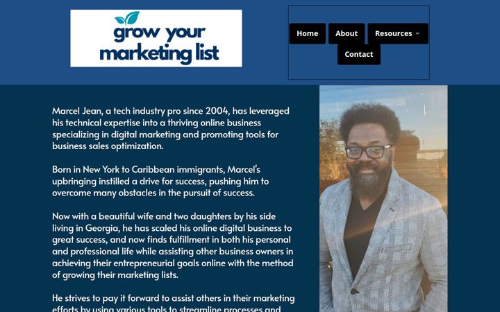 Screenshot of growyourmarketinglist.com