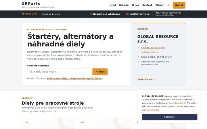 Screenshot of grparts.eu