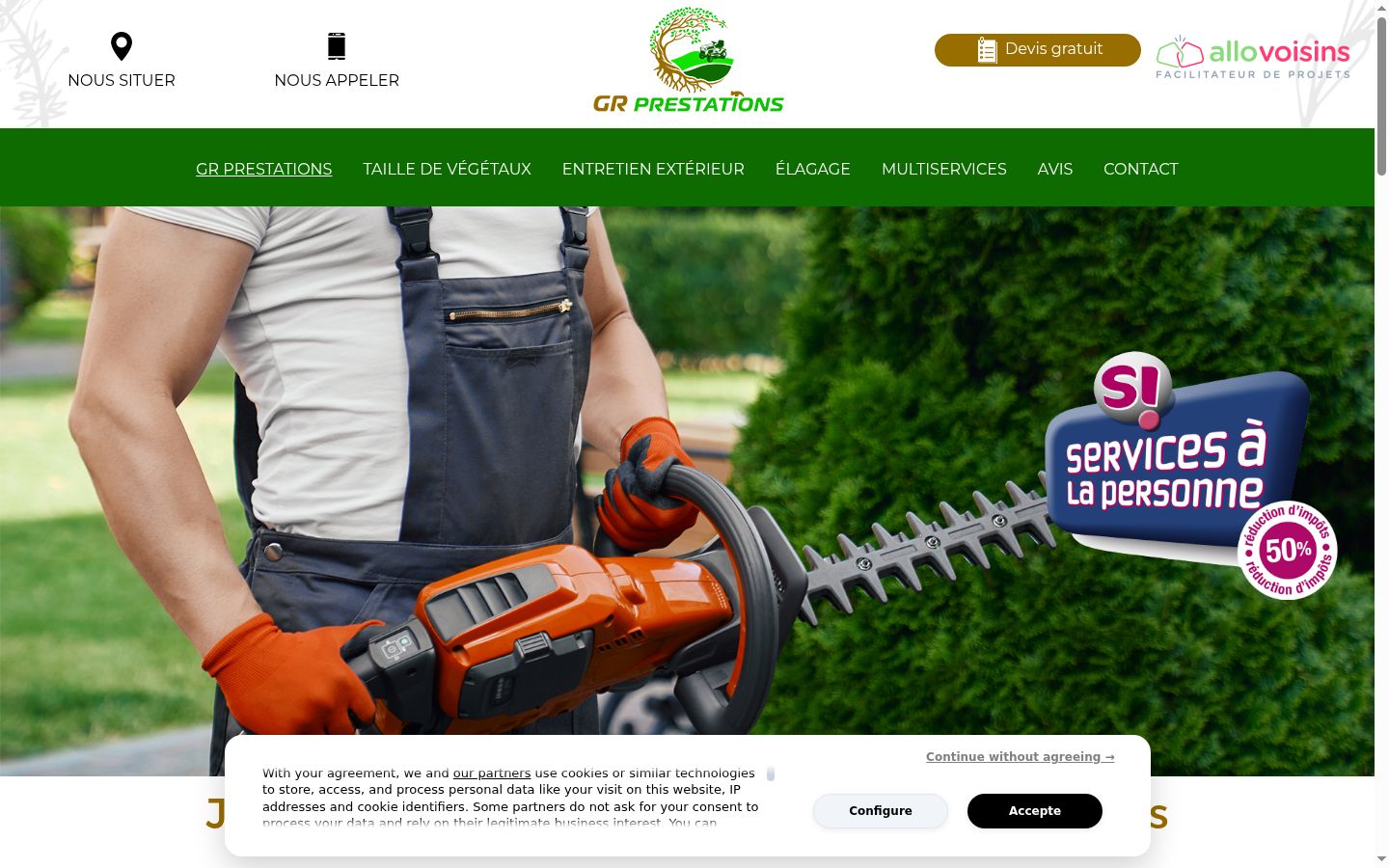 Screenshot des Einwilligungsbanners vor jeglicher Interaktion