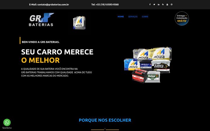 Screenshot of grsbaterias.com.br