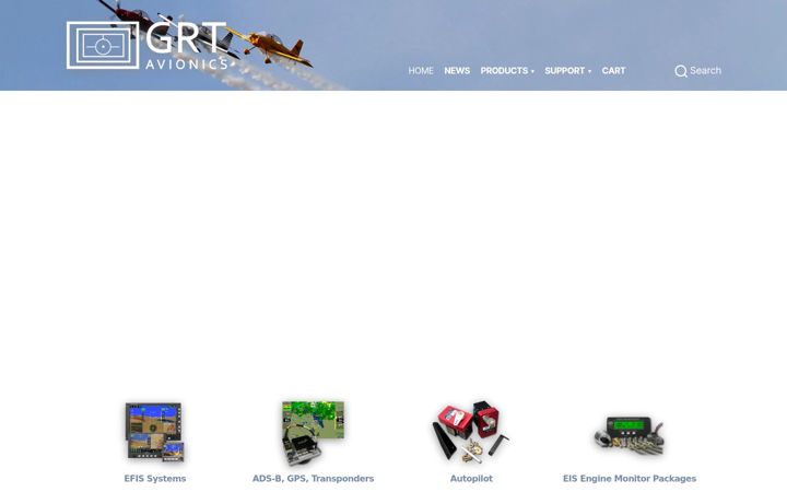 Screenshot of grtavionics.com