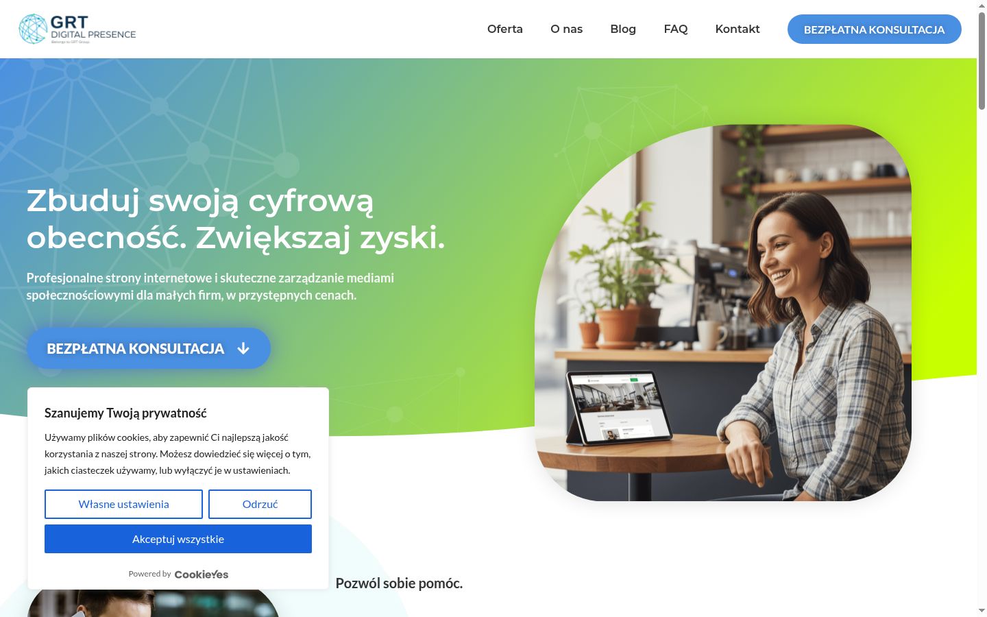 Sutikimo reklamjuostės, rodytos prieš bet kokią sąveiką, ekrano kopija