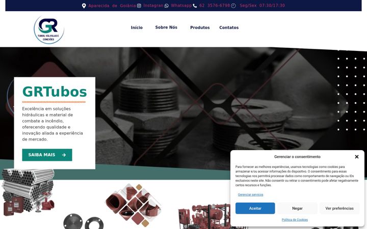 Screenshot of grtubos.com.br