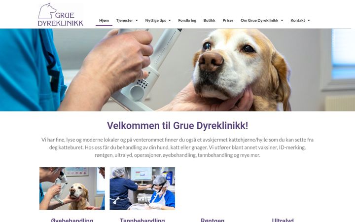 Screenshot of grue-dyreklinikk.no