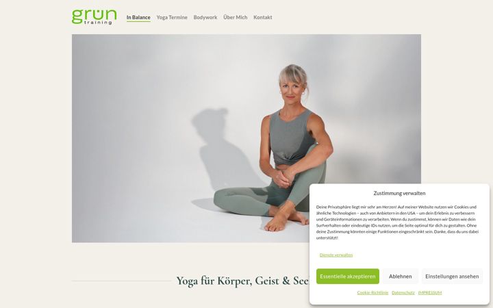 Screenshot of gruen-training.com