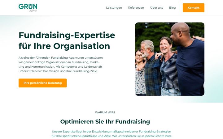 Screenshot of gruenalpha.net