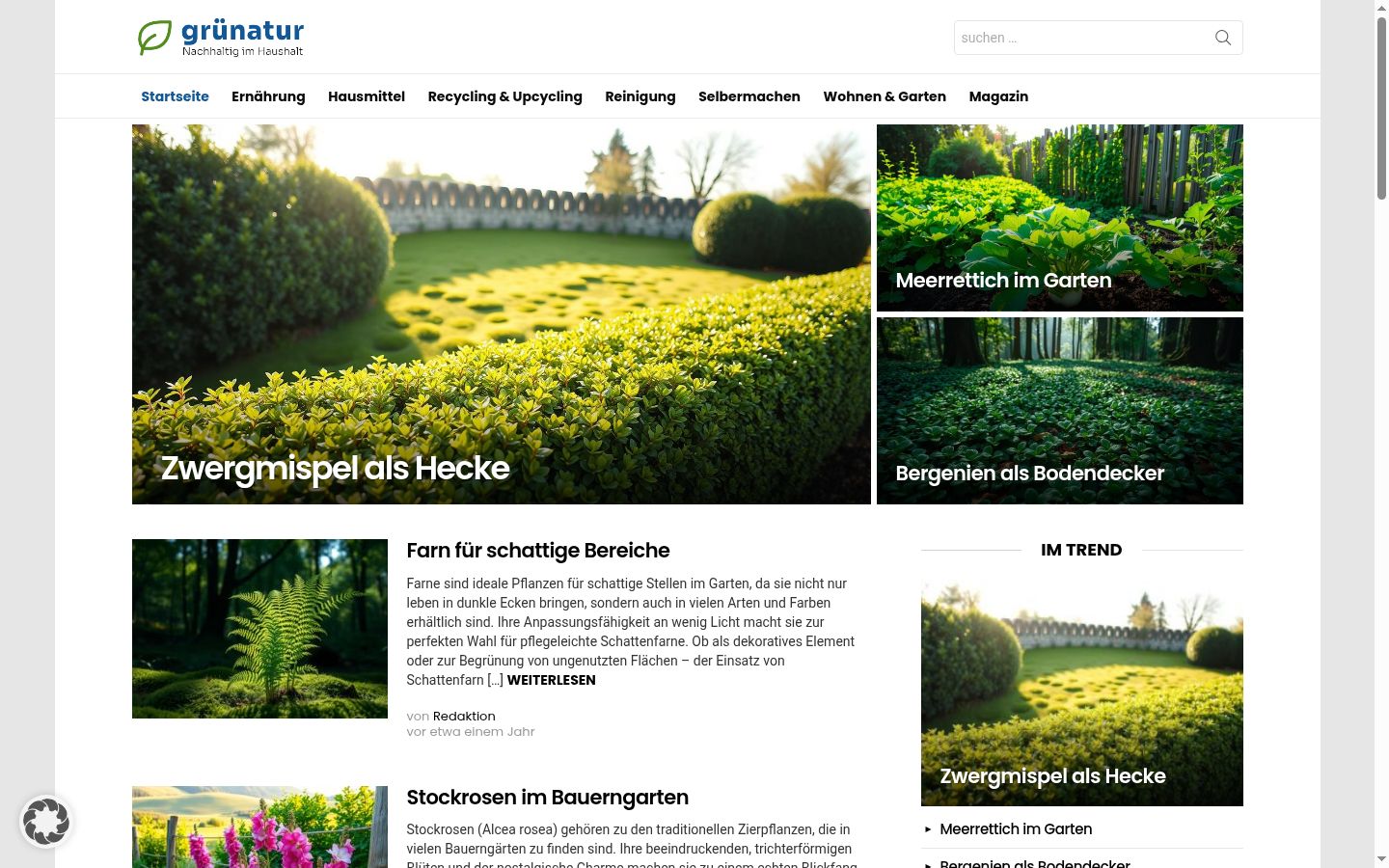 Screenshot des Einwilligungsbanners vor jeglicher Interaktion