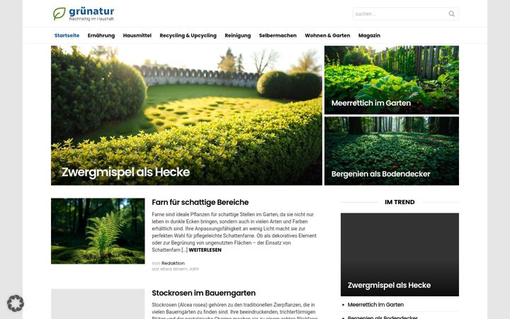 Screenshot of gruenatur.de