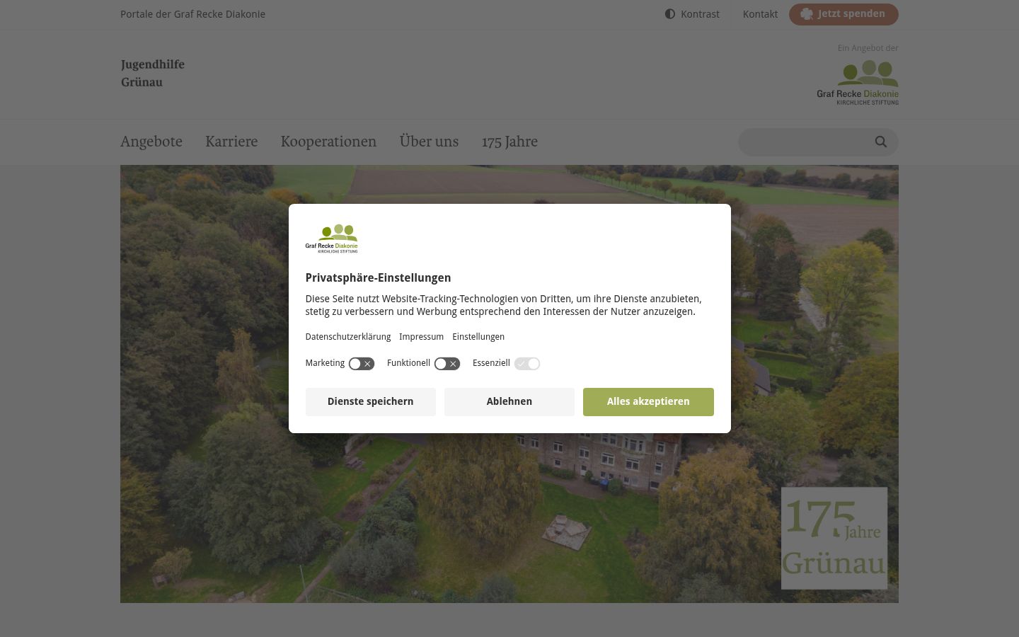 Screenshot of the consent banner shown before any interaction