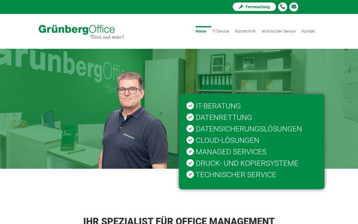 Screenshot van gruenberg-office.de