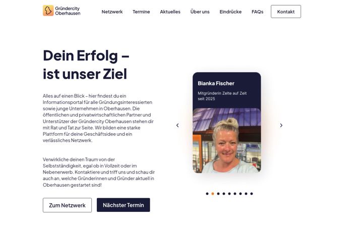 Screenshot von gruendercity-oberhausen.de