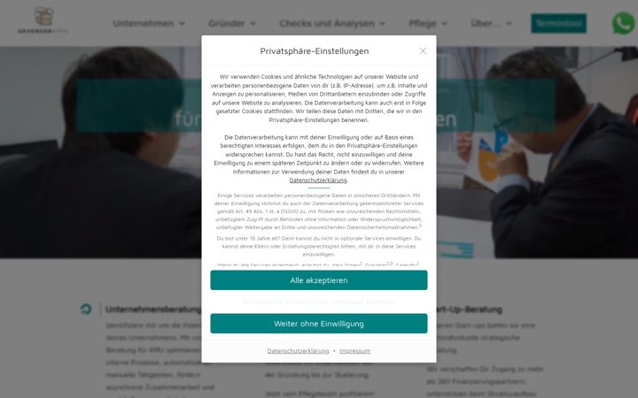 Screenshot of gruenderkiste.de