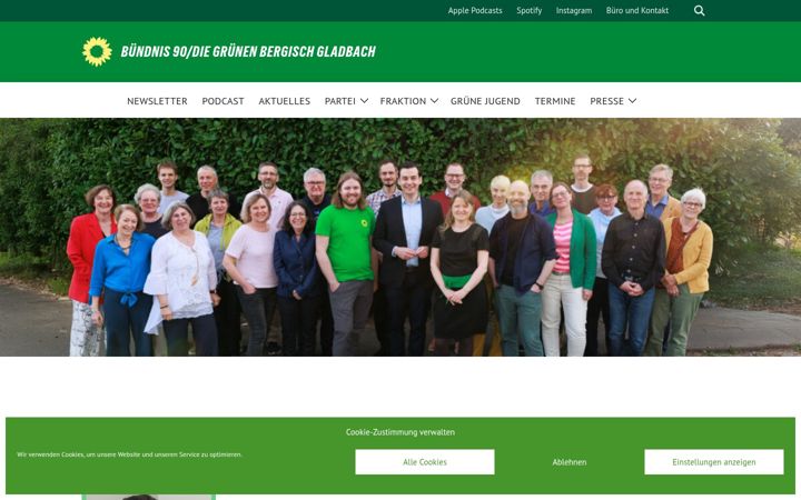 Screenshot of gruene-bergischgladbach.de