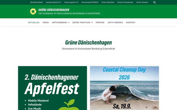 Screenshot of gruene-daenischenhagen.de