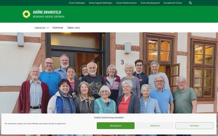 Screenshot of gruene-dransfeld.de