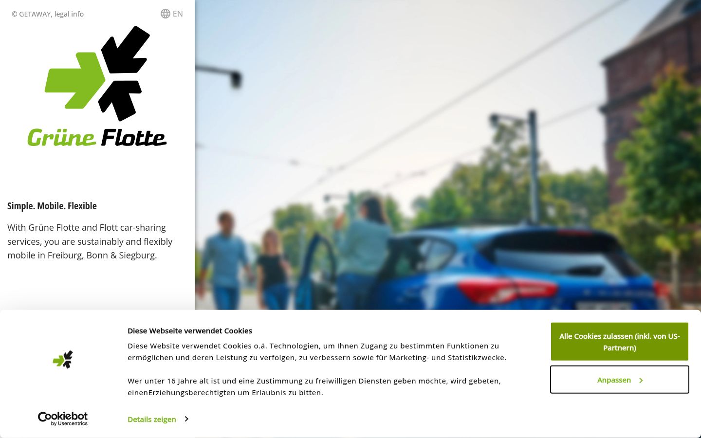 Screenshot van de toestemmingsbanner zoals getoond vóór enige interactie