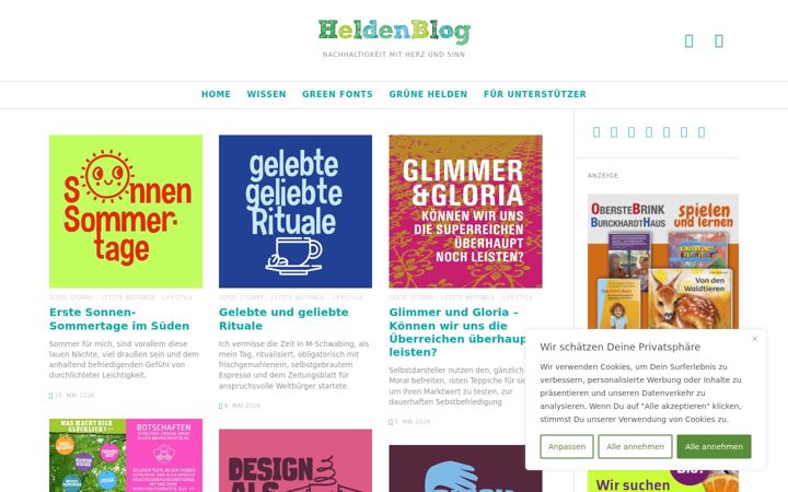 Screenshot of gruene-helden.eu