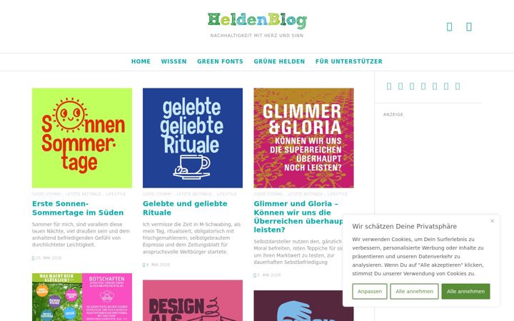 Screenshot of gruene-helden.info