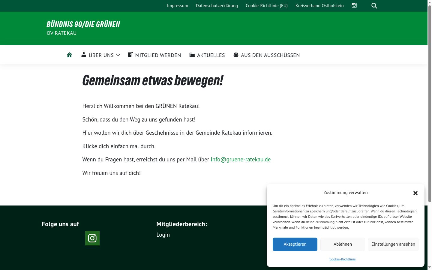 Skærmbillede af samtykkebanneret, som det blev vist før nogen interaktion