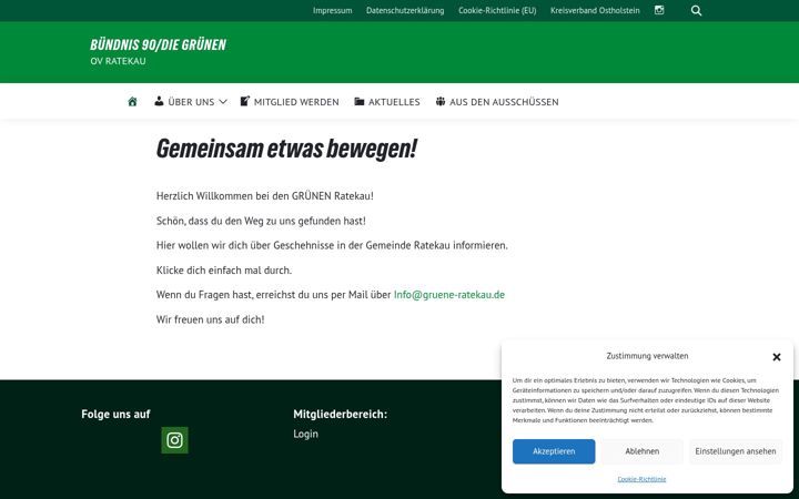 Screenshot of gruene-ratekau.de