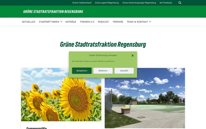 Screenshot of gruene-stadtrat-regensburg.de
