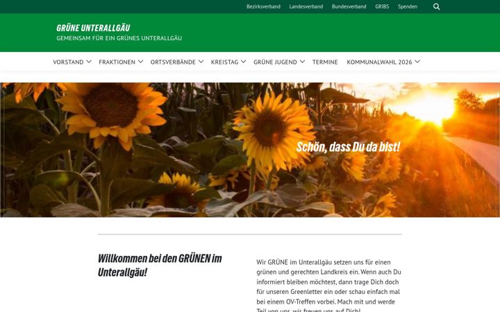 Screenshot of gruene-unterallgaeu.de
