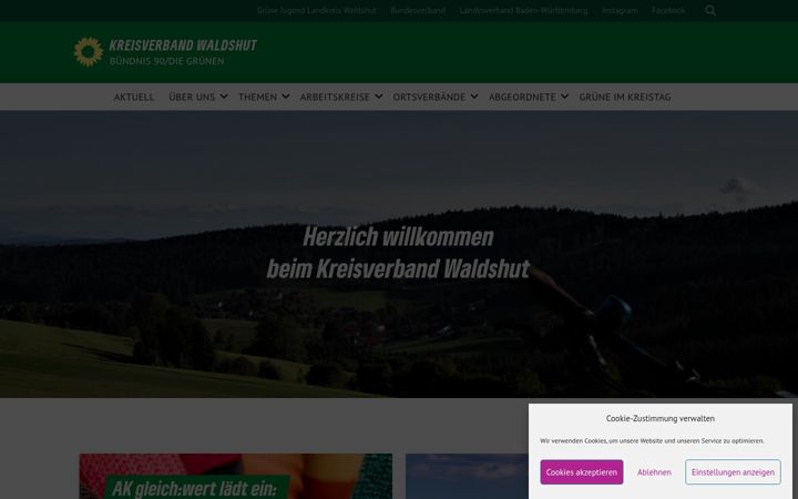 Screenshot of gruene-wt.de