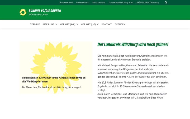 Screenshot of gruene-wuerzburg-land.de