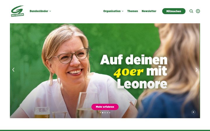 Screenshot von gruene.at