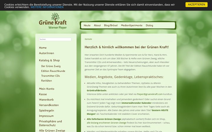 Screenshot of gruenekraft.com