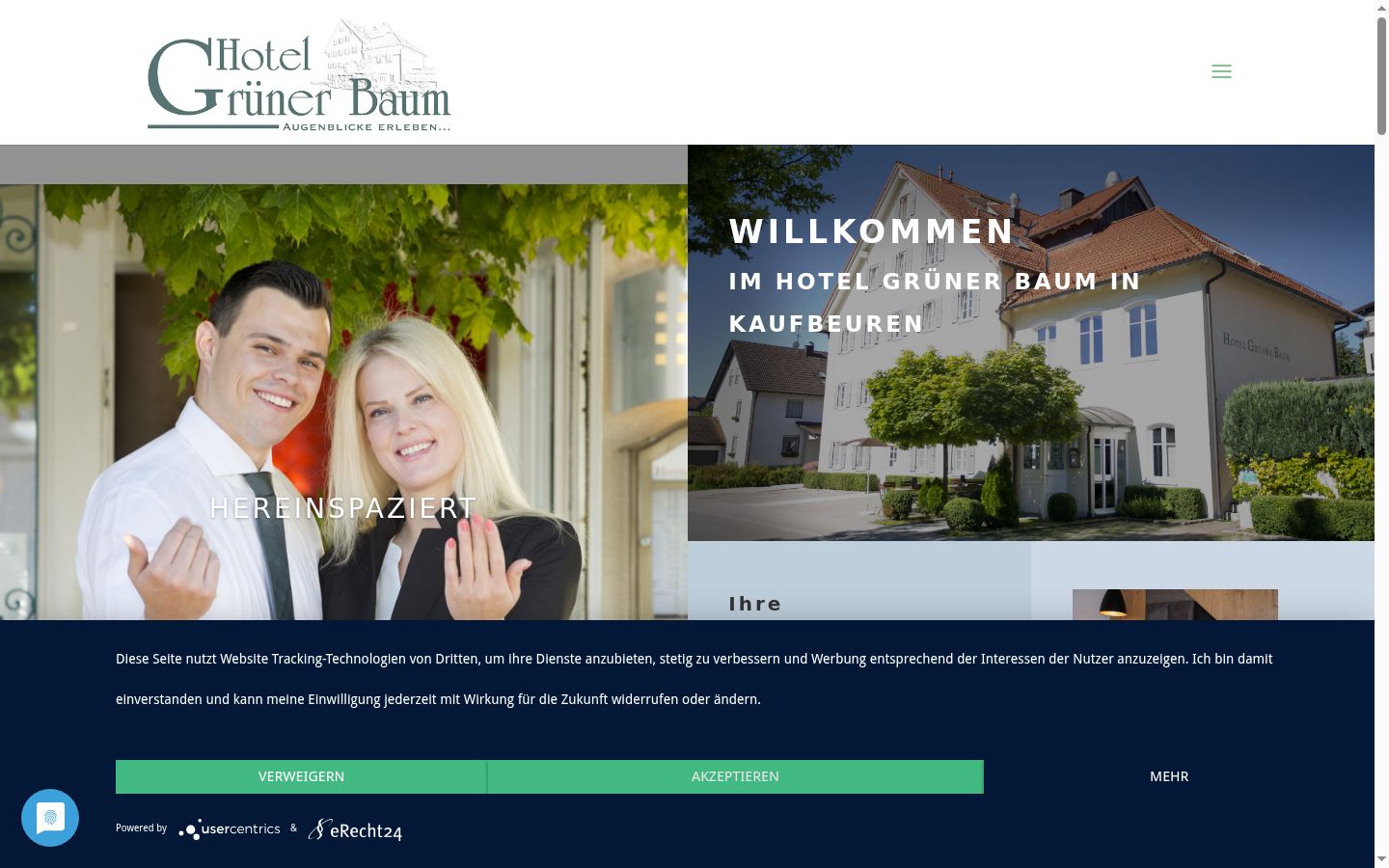 Screenshot of the consent banner shown before any interaction